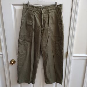 Agolde Mari Utility Cropped Pant Women's 30 Barrel Leg Seeweed